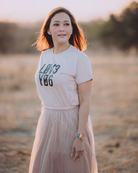 Maia Estianty wearing REDValentino in South Africa