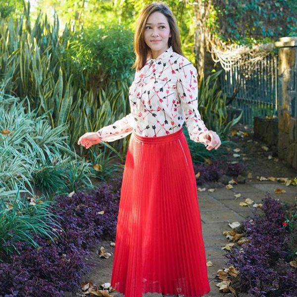 Maia Estianty wearing REDValentino in Mauritius