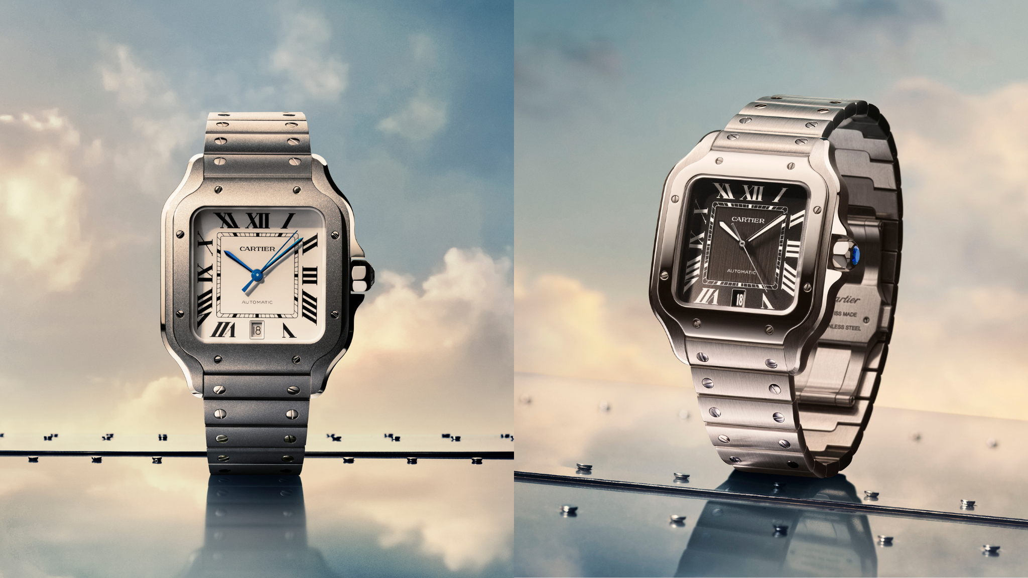 New Santos de Cartier in Titanium and Black Dial
