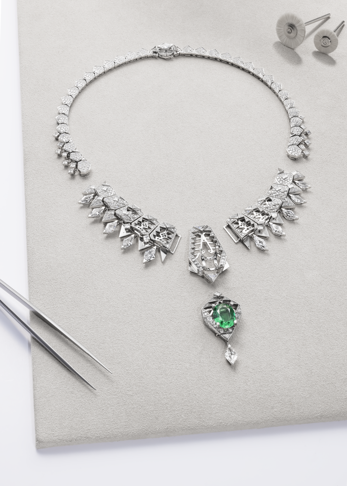 CRH7000970_Girih Necklace_platinum, emeralds, turquoise, diamonds_2