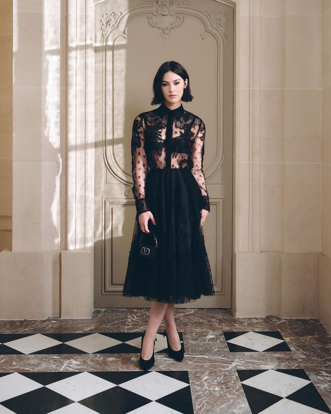 Celebrities Dazzle at VALENTINO Le Noir Show in Paris
