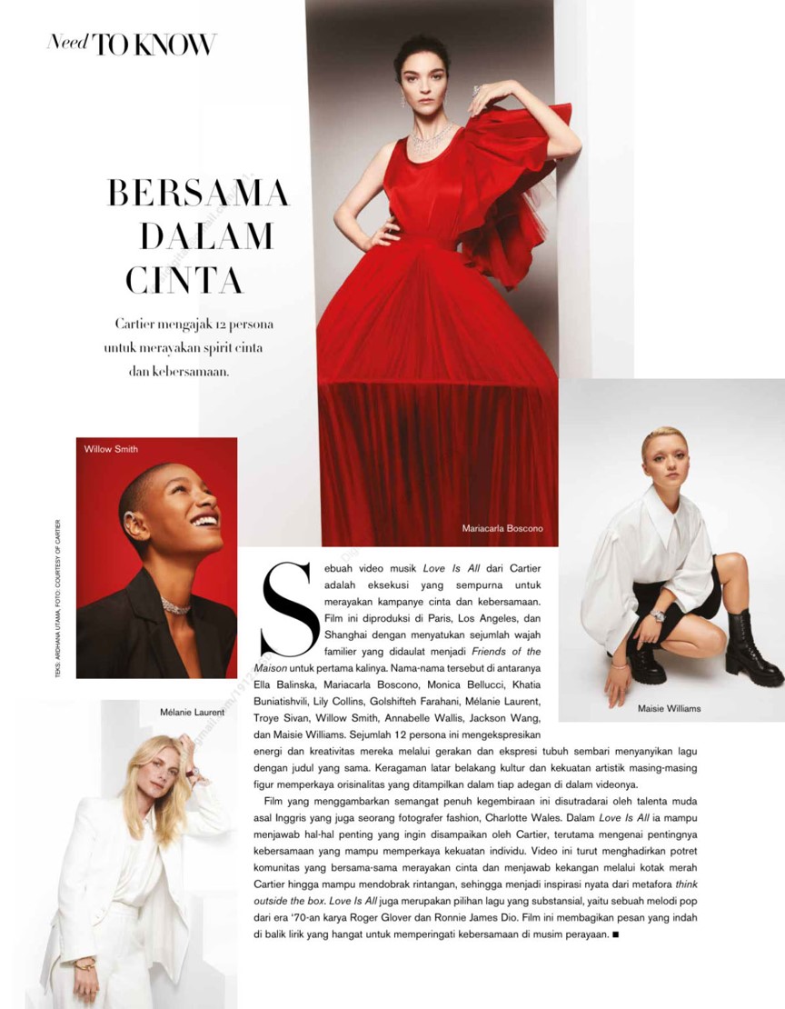 HARPERS BAZAAR CARTIER LOVE IS ALL