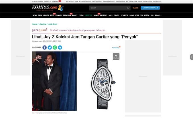 KOMPAS JAY Z CARTIER SKELETON PLATINUM CRASH