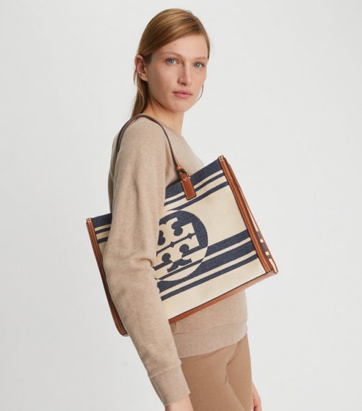 TORY BURCH ELLA JACQUARD SMALL TOTE