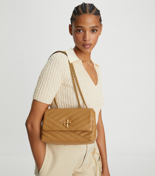 Tory Burch Small Kira Chevron Convertible Shoulder Bag - Neutrals