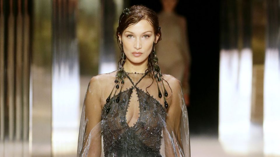 bella hadid walked for fendi couture by kim jones